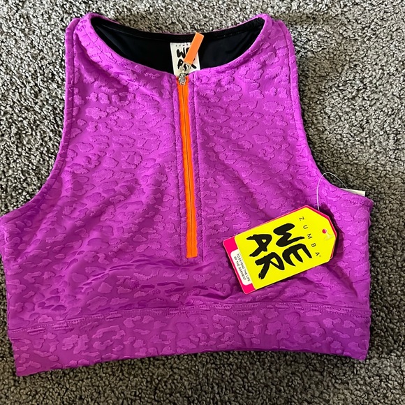 Zumba Purple Power Prep Crop Bra Tank - Picture 1 of 4